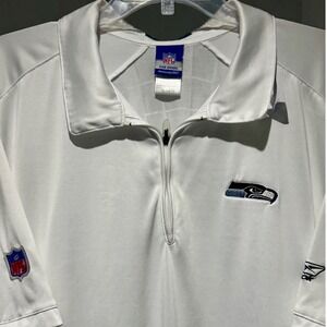 Reebok NFL Seattle Seahawks Polo Shirt 1/4 Zip Pullover Play Dry XL